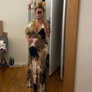 Maxy fashion summer dress multicolor gold print